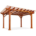 NetSo Wood Pergola 12'x10' - Stylish Outdoor Gazebo for Patio and Garden Use
