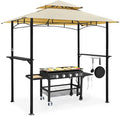NetSo Grill Gazebo 8'x5' Beige Outdoor Patio BBQ Grill Shelter - Durable Protection