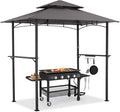 NetSo Grill Gazebo 8'x5' Outdoor Patio BBQ Shelter Dark Gray - Durable Weather Protection