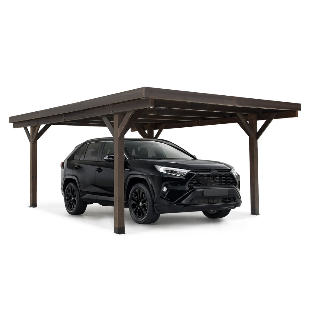 NetSo Wooden Gazebo Pavilion 17ft x 12ft - Durable Outdoor Carport for All Seasons