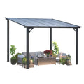 NetSo Wall Mounted Gazebo Pergola 10'x10' Dark - Stylish Outdoor Shade Solution