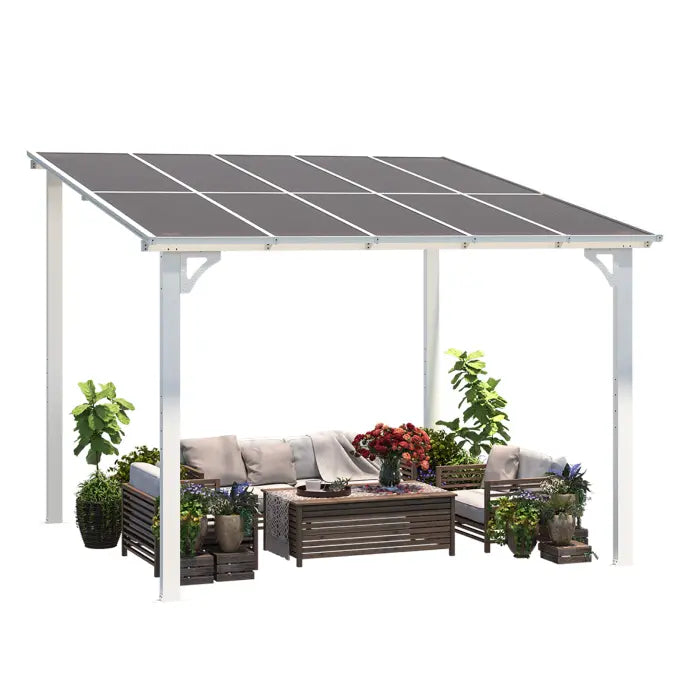 NetSo Wall Mounted Gazebo 10x10 White - Stylish Outdoor Shade Solution