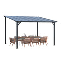 NetSo Wall Mounted Gazebo Pergola 12'x10' Dark Color - Durable Outdoor Shelter
