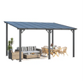 NetSo Wall Mounted Gazebo Pergola 14x10 Dark - Durable Outdoor Shelter Solution