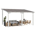 NetSo Wall Mounted Gazebo Pergola 14'x10' White - Durable Outdoor Shade Solution