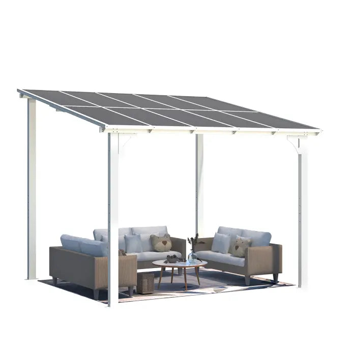NetSo Wall Mounted Gazebo Pergola 10'x8' White - Stylish Outdoor Shade Solution