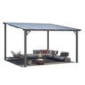 NetSo Wall Mounted Gazebo Pergola 12'x12' Dark - Durable Outdoor Shade Solution