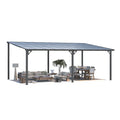 NetSo Wall Mounted Gazebo Pergola 20x12 Dark - Durable Outdoor Shade Solution