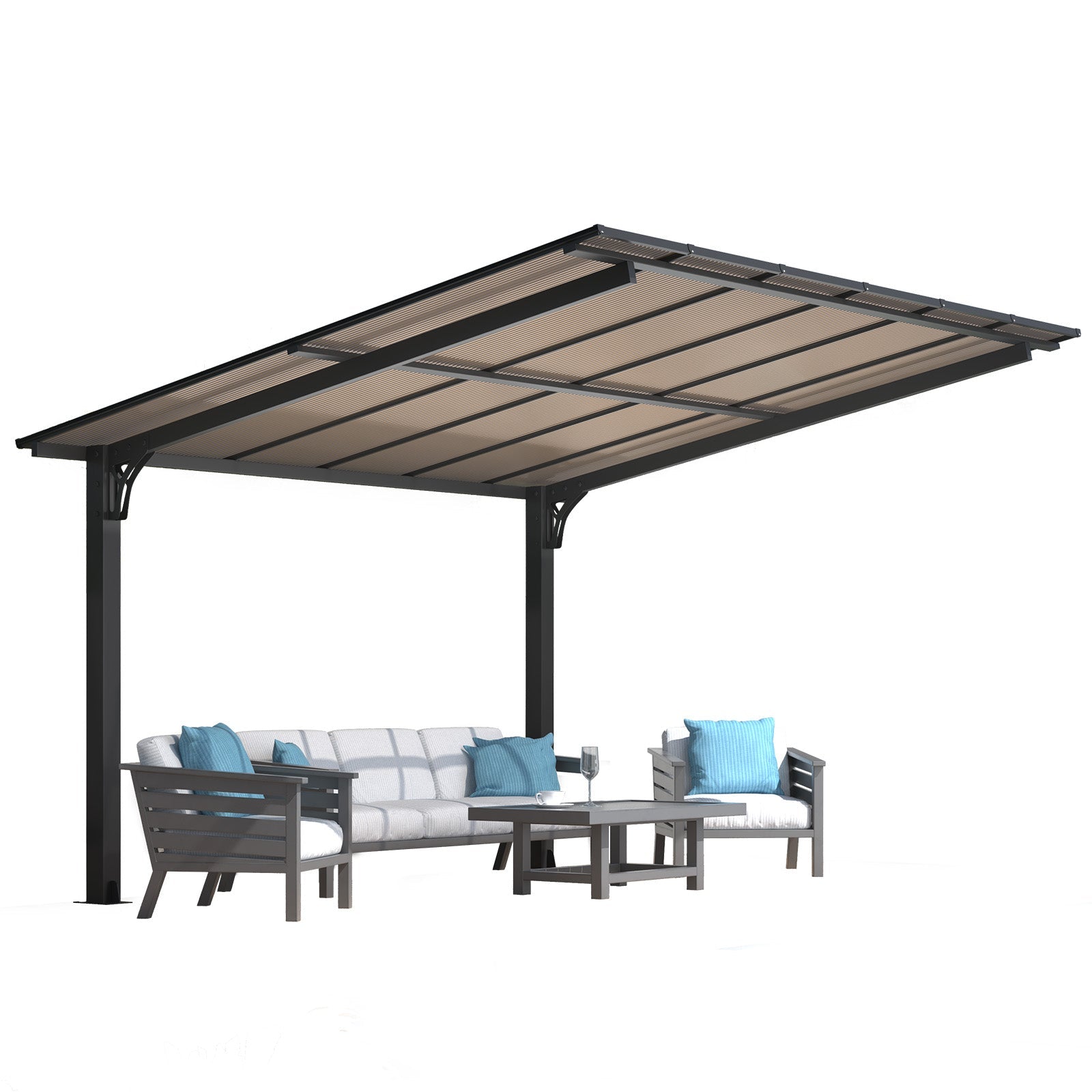 NetSo Hardtop Gazebo 12' x 10' - Durable Outdoor Pergola for Patio and Carport
