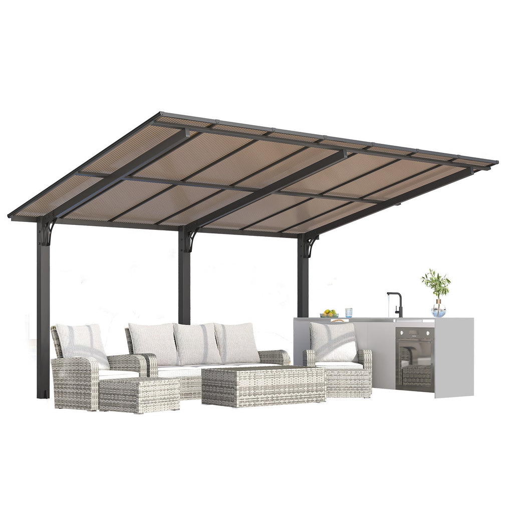 NetSo Gazebo 14' x 10' Hard Top Patio Pergola - Durable Outdoor Shelter Solution