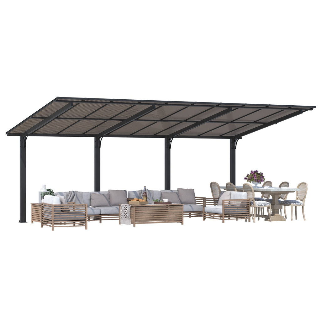 NetSo Outdoor Gazebo 20' x 10' - Large Pergola Carport for Patio Shade and Protection