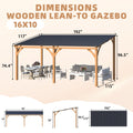 NetSo Outdoor Wooden Gazebo 16' x 10' - Durable Hardtop for Stylish Patios - Default Title