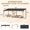 NetSo Outdoor Wooden Gazebo 20' x 10' - Durable Hardtop Patio Structure for Relaxation - Default Title
