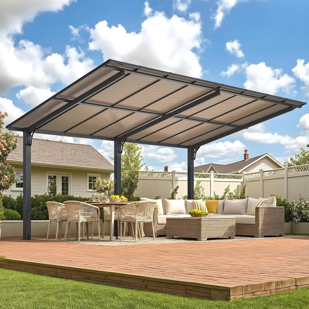 NetSo Outdoor Gazebo Pergola 16' x 10' - Durable Shade Solution for Patio and Carport