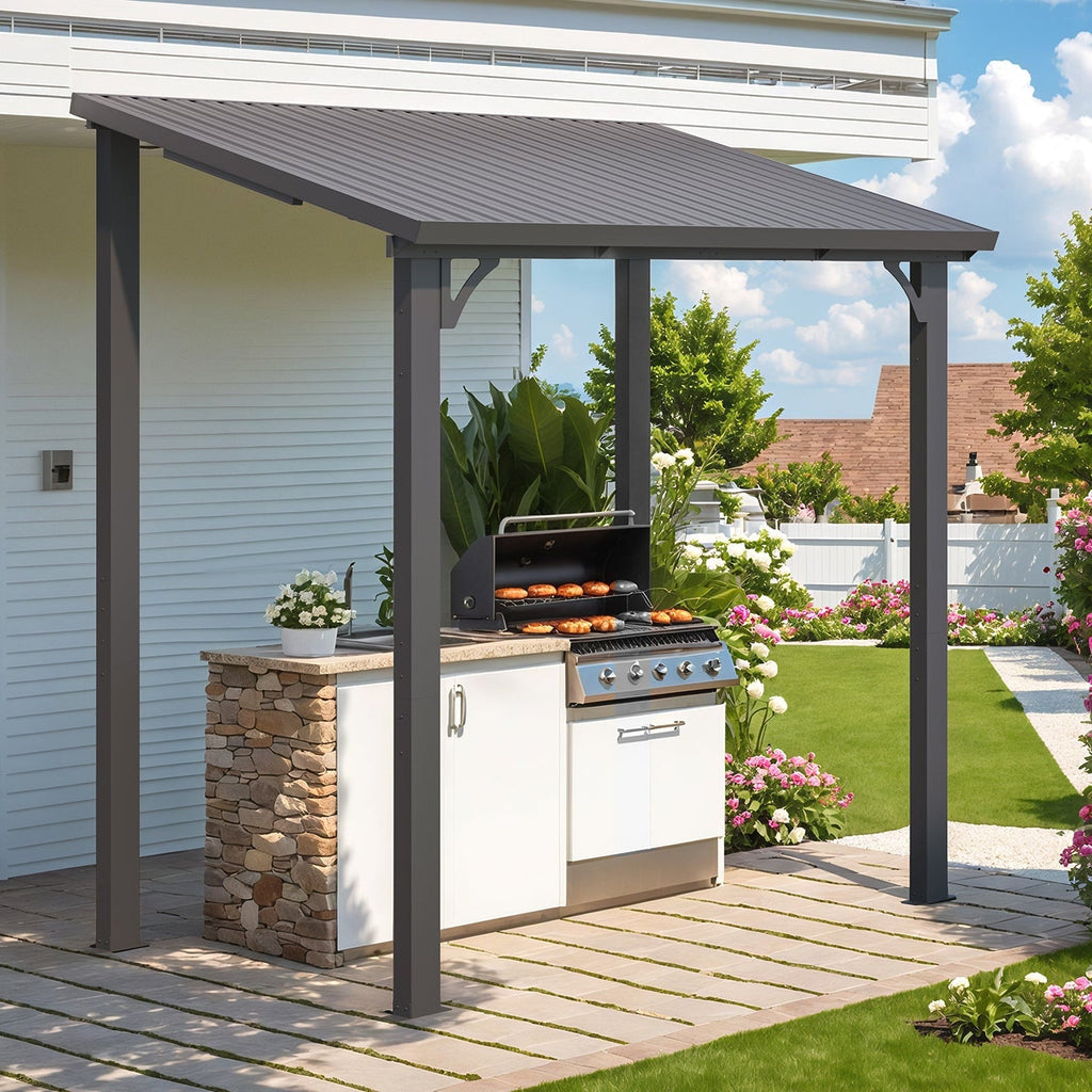 NetSo Hardtop Gazebo 8' x 5' Metal Pergola - Durable Outdoor Shade Solution