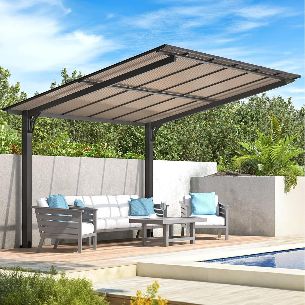 NetSo Hardtop Gazebo 12' x 10' - Durable Outdoor Pergola for Patio and Carport