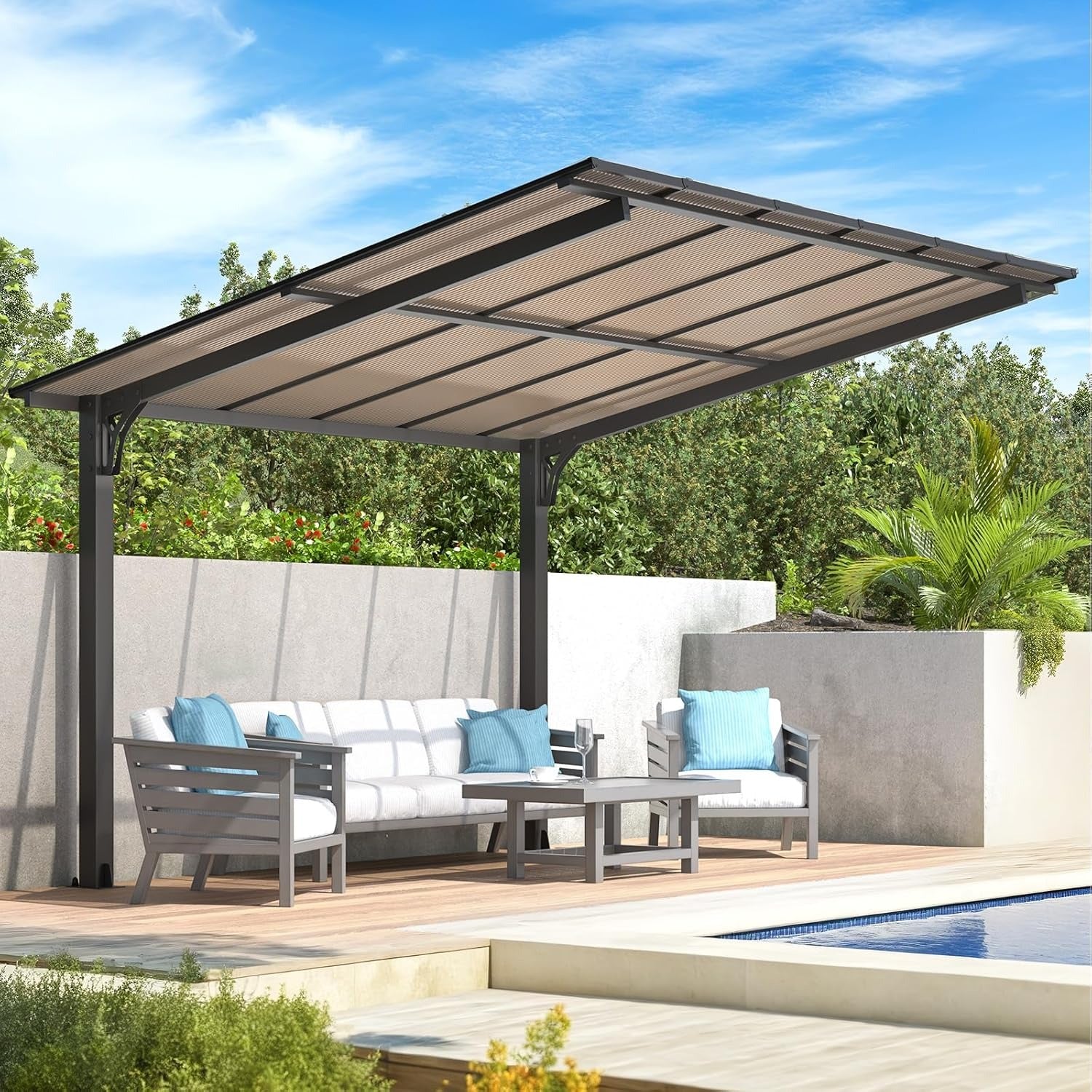 NetSo Hardtop Gazebo 12' x 10' - Durable Outdoor Pergola for Patio and Carport