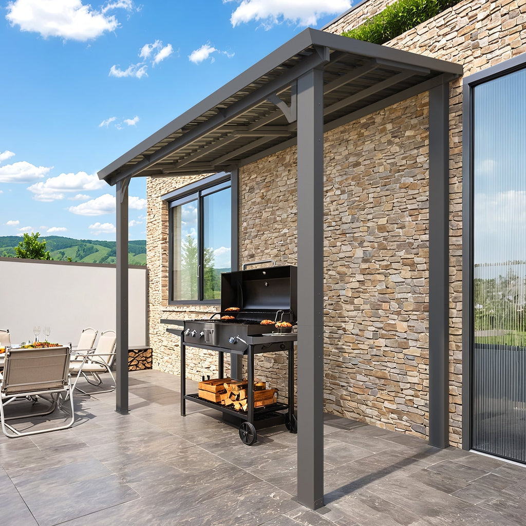 NetSo Hardtop Gazebo 8' x 5' Metal Pergola - Durable Outdoor Shade Solution