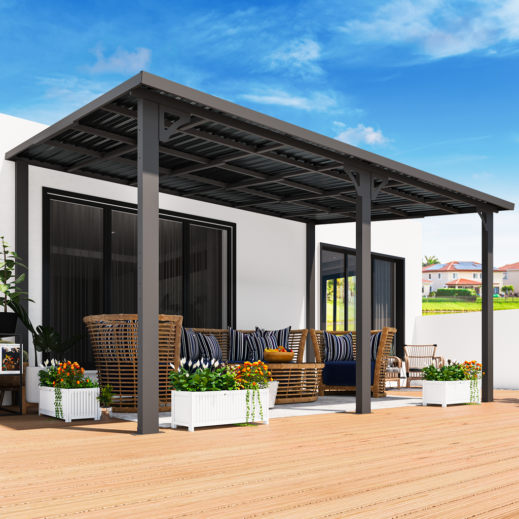 NetSo Hardtop Gazebo 14'X10' Metal Pergola - Durable Outdoor Shelter Solution