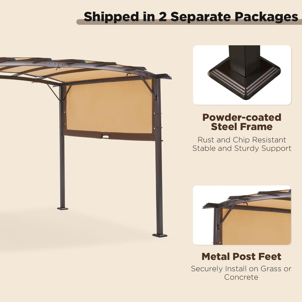 NetSo Outdoor Pergola Metal Patio Gazebo 9'x12' - Durable Shade Solution for Your Garden