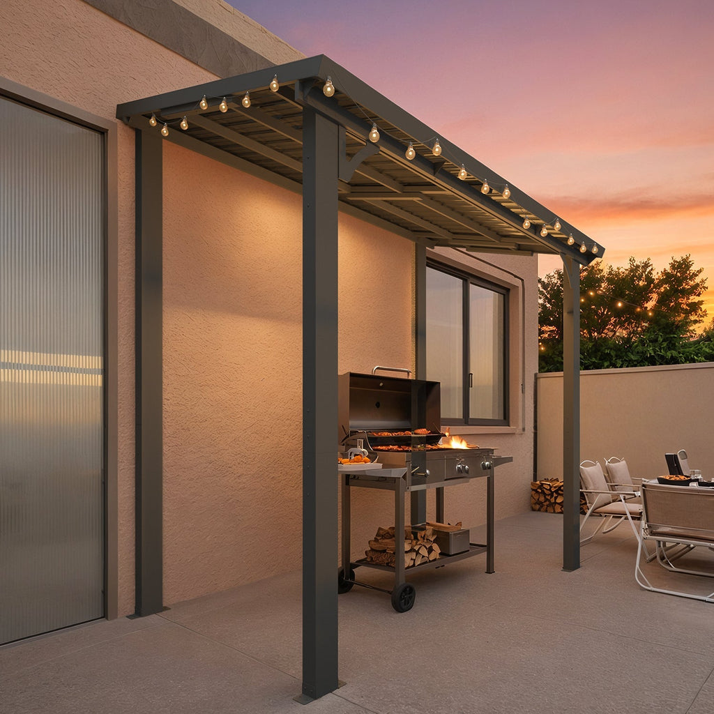 NetSo Hardtop Gazebo 8' x 5' Metal Pergola - Durable Outdoor Shade Solution