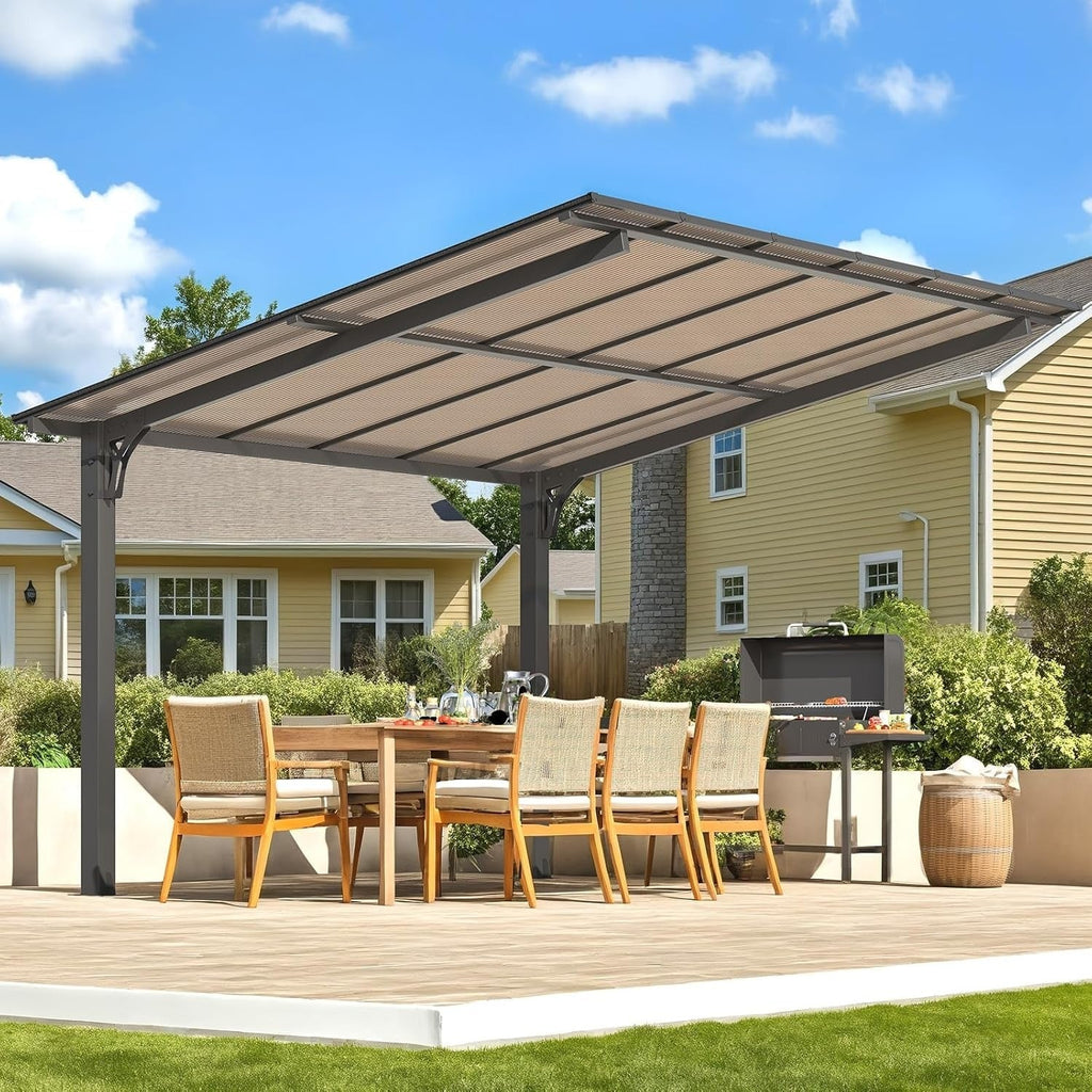 NetSo Hardtop Gazebo 12' x 10' - Durable Outdoor Pergola for Patio and Carport