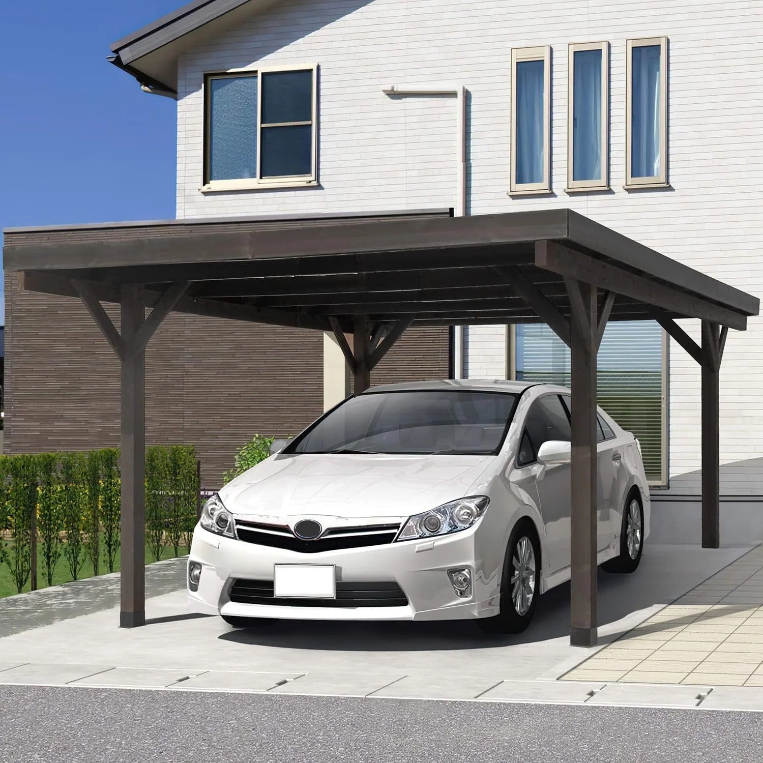 NetSo Wooden Gazebo Pavilion 17ft x 12ft - Durable Outdoor Carport for All Seasons