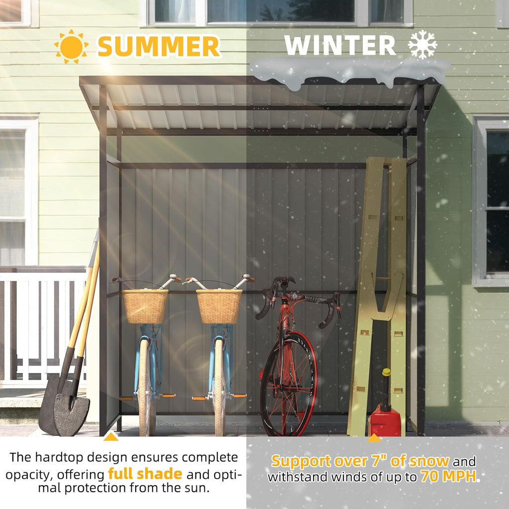 NetSo Gazebo Outdoor Pergola 6' x 6' Hardtop for Patio - Durable Lean-To Grill Shelter