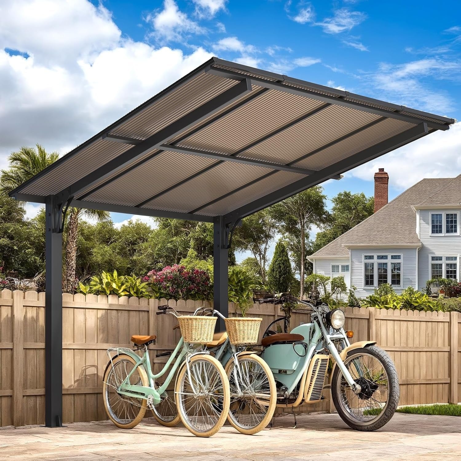 NetSo Hard Top Gazebo 8' x 8' for Patio - Durable Freestanding Carport Shelter