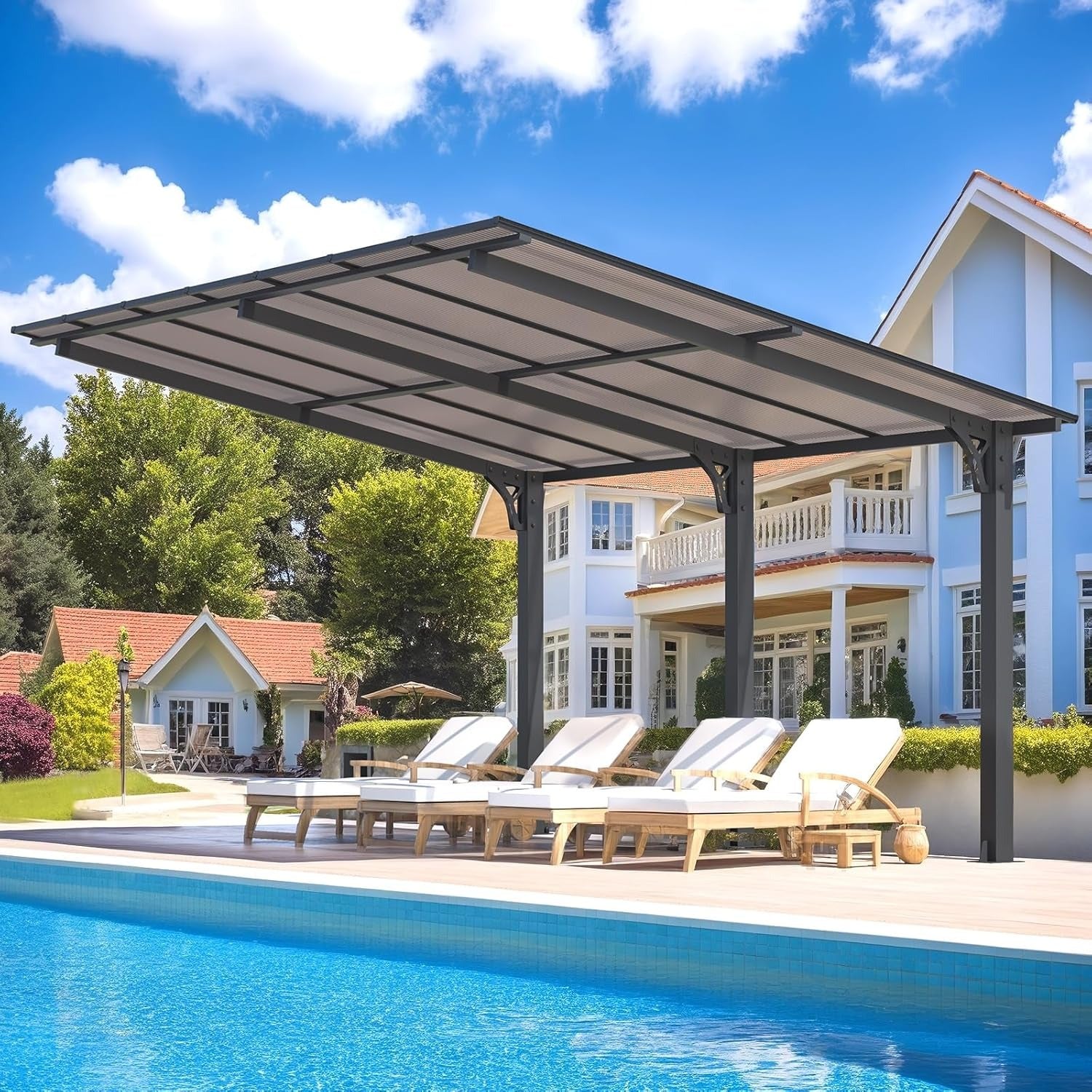 NetSo Gazebo 14' x 10' Hard Top Patio Pergola - Durable Outdoor Shelter Solution