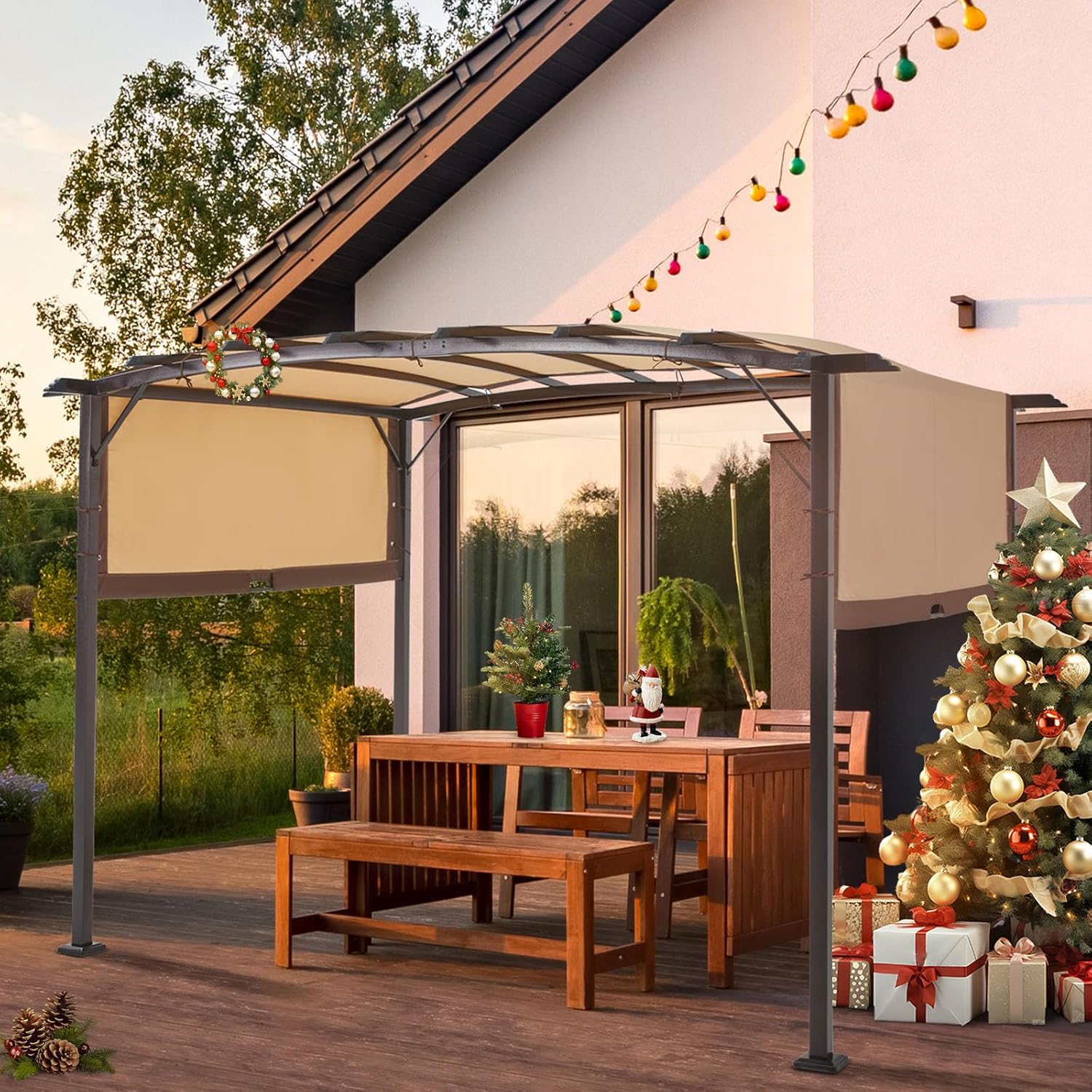 NetSo Outdoor Pergola Metal Patio Gazebo 9'x12' - Durable Shade Solution for Your Garden