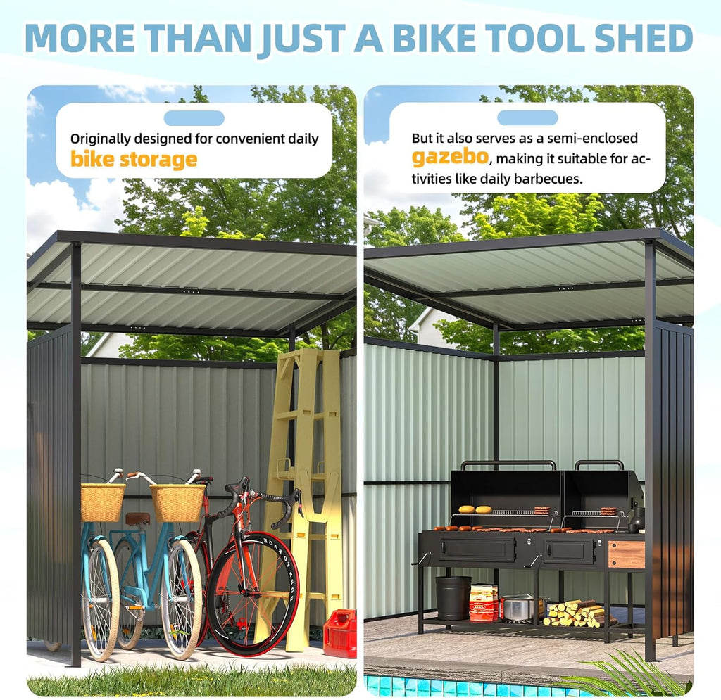 NetSo Gazebo Outdoor Pergola 6' x 6' Hardtop for Patio - Durable Lean-To Grill Shelter