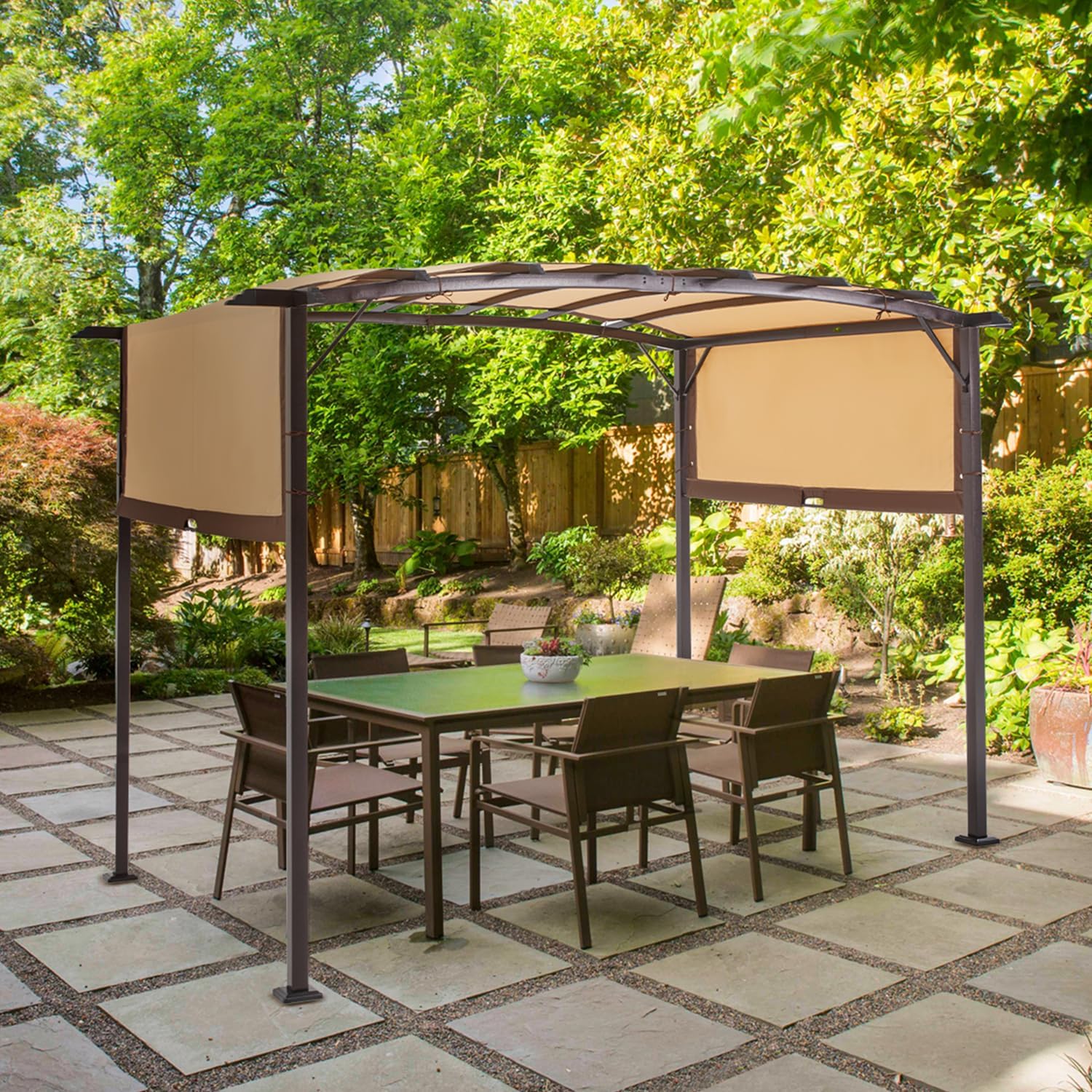 NetSo Outdoor Pergola Metal Patio Gazebo 9'x12' - Durable Shade Solution for Your Garden