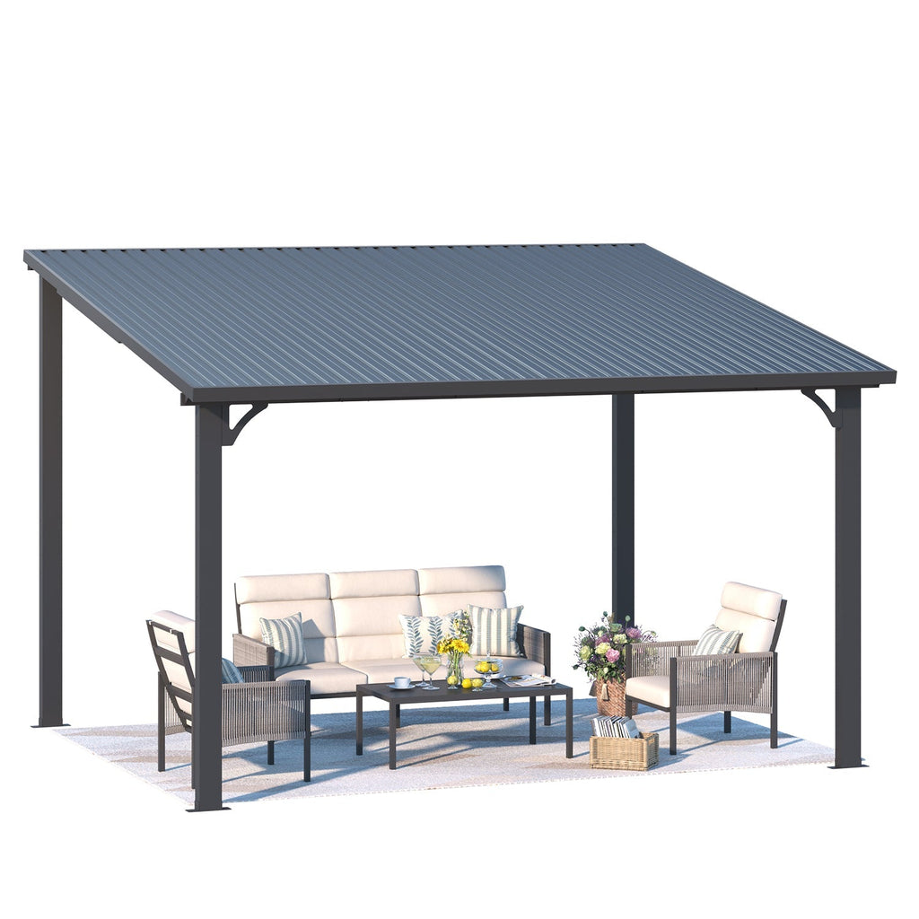 NetSo Hardtop Gazebo 12' x 10' Metal Pergola - Durable Outdoor Shelter Solution