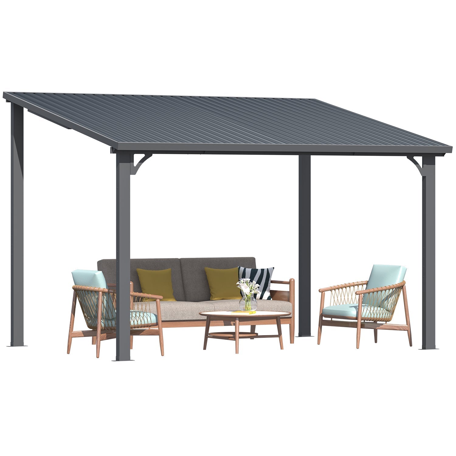 NetSo Hardtop Gazebo 12' x 8' Metal Pergola - Durable Outdoor Shelter Solution