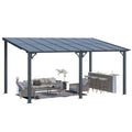 NetSo Wall Mounted Gazebo Pergola 16x10 Dark - Durable Outdoor Shade Solution
