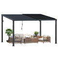 NetSo Louvered Gazebo Pergola 13' x 10' Hardtop - Outdoor Wall-Mounted Shade Solution