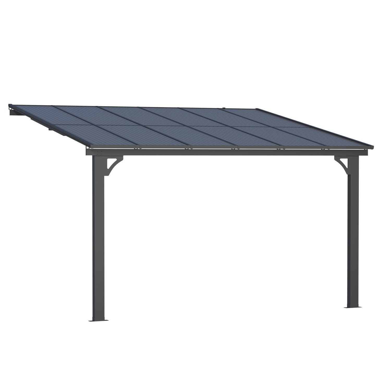 NetSo Adjustable Height Wall Mounted Outdoor Gazebo 12'x10' - Durable and Versatile Shelter