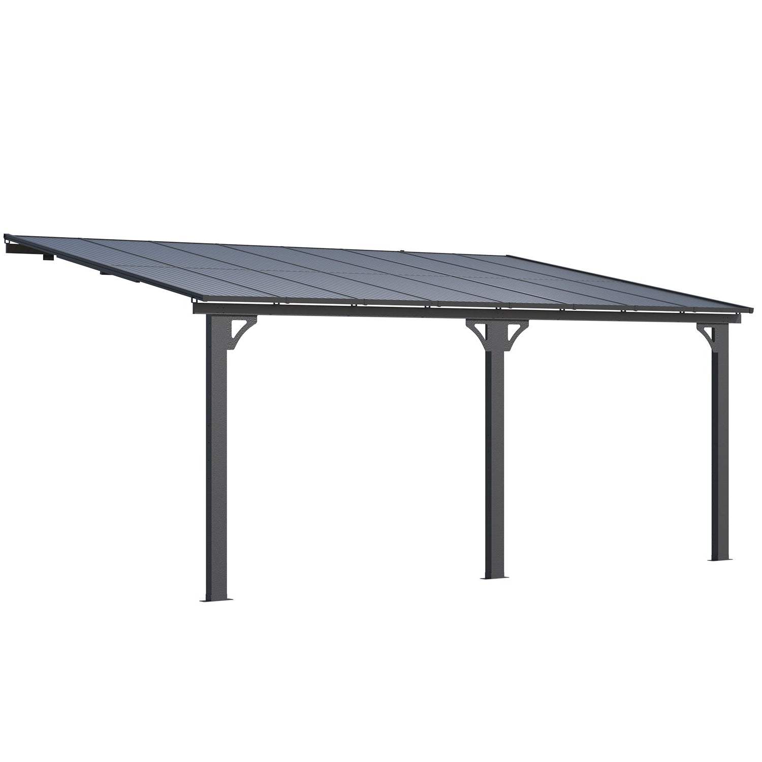 NetSo 16'x10' Adjustable Height Wall Mounted Outdoor Gazebo - Versatile Garden Canopy