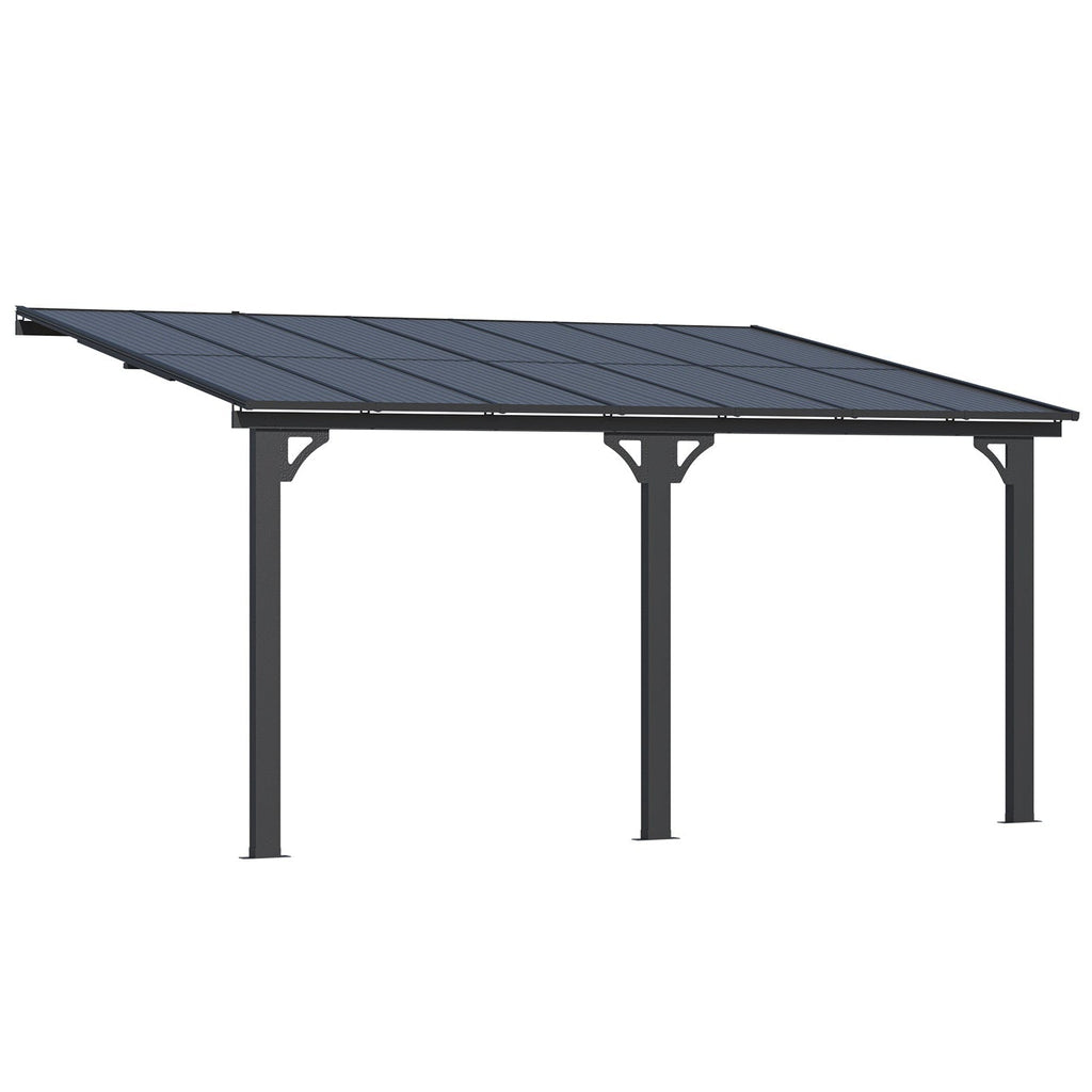 NetSo Adjustable Height Wall Mounted Outdoor Gazebo 14'x10' - Durable and Stylish Shelter