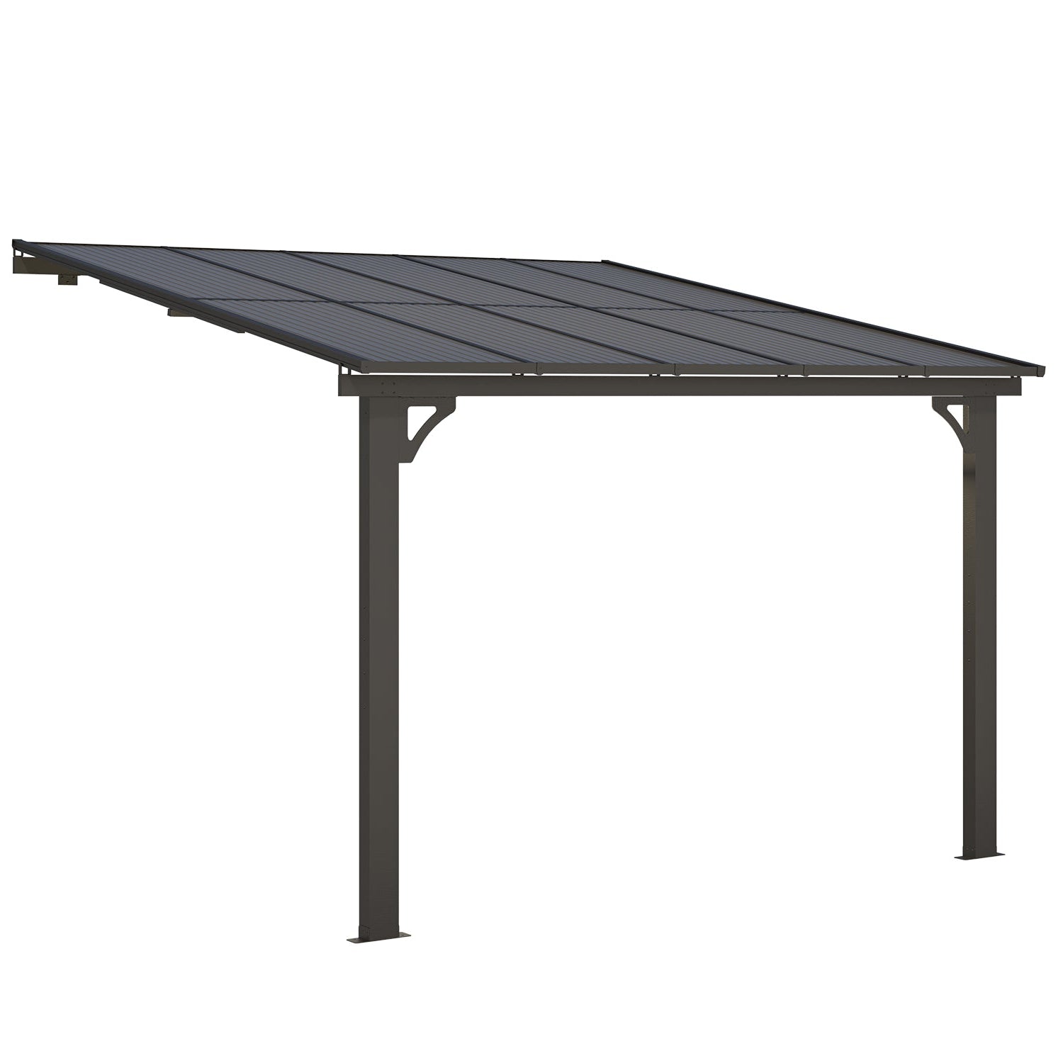 NetSo Adjustable Height Outdoor Gazebo 10x10 - Sturdy Wall Mounted Pergola for Versatile Shade