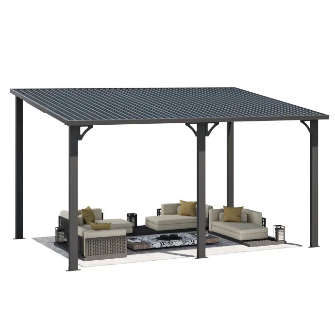 NetSo Hardtop Gazebo 14'X10' Metal Pergola - Durable Outdoor Shelter Solution