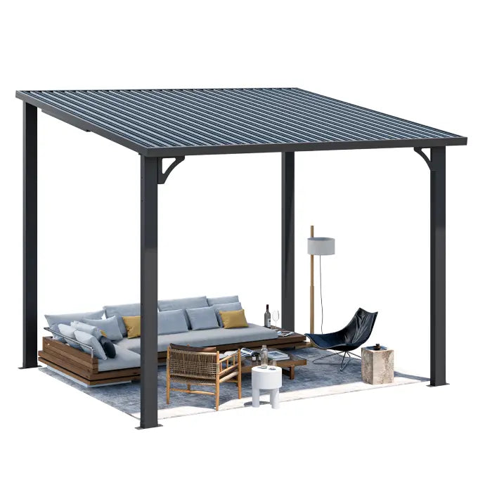 NetSo Hardtop Gazebo 10'X8' Metal Pergola - Durable Outdoor Shelter for Relaxation