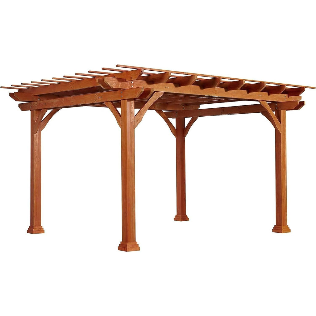 NetSo Wood Pergola 12'x10' - Stylish Outdoor Gazebo for Patio and Garden Use