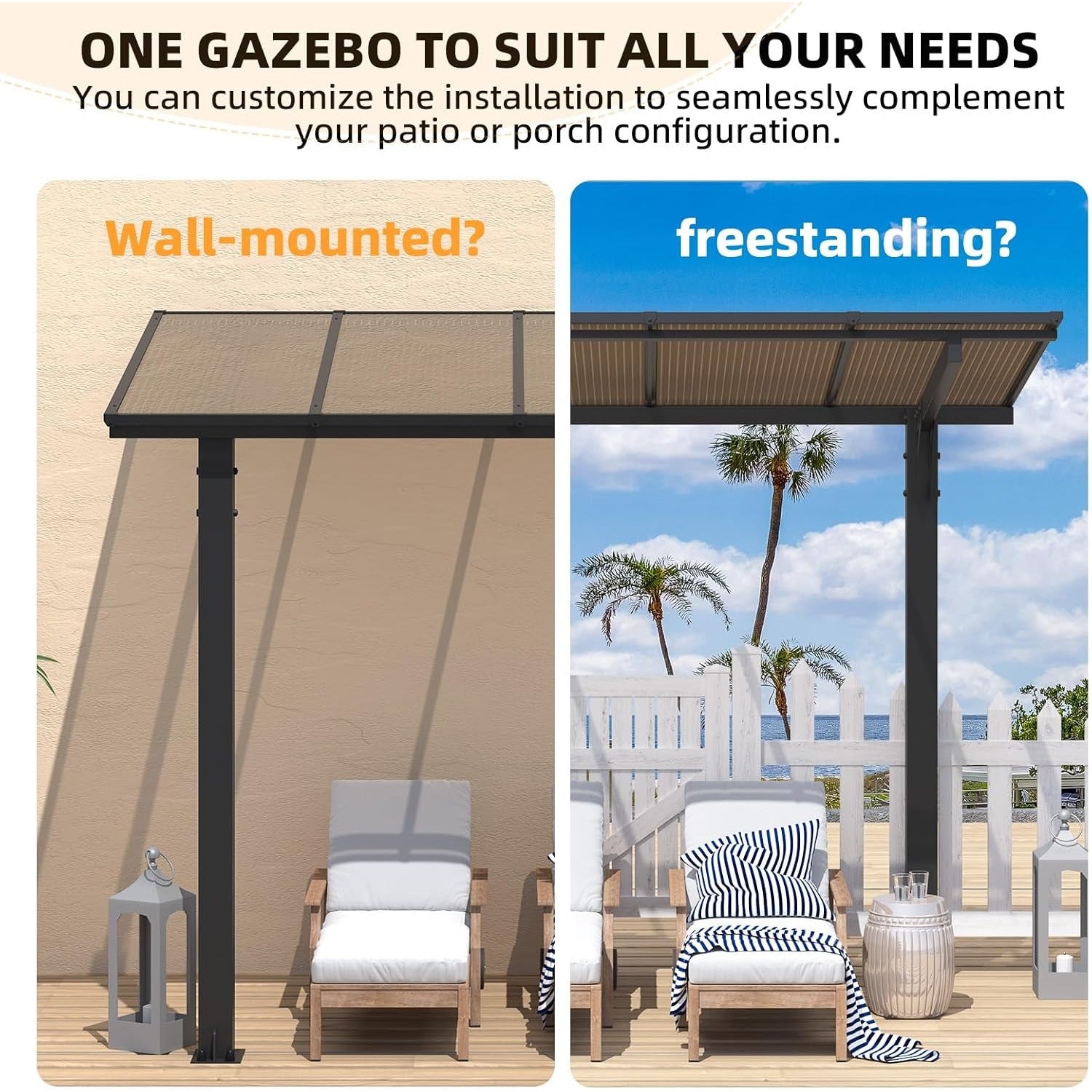 NetSo Gazebo 14' x 10' Hard Top Patio Pergola - Durable Outdoor Shelter Solution