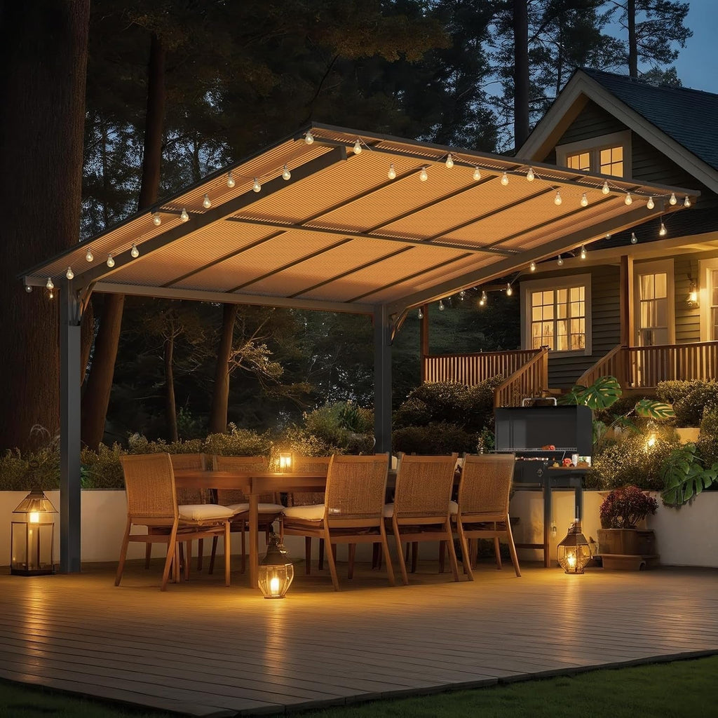 NetSo Hardtop Gazebo 12' x 10' - Durable Outdoor Pergola for Patio and Carport