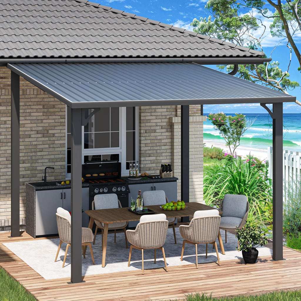 NetSo Hardtop Gazebo 10'X10' Metal Pergola - Durable Outdoor Shelter for All Seasons