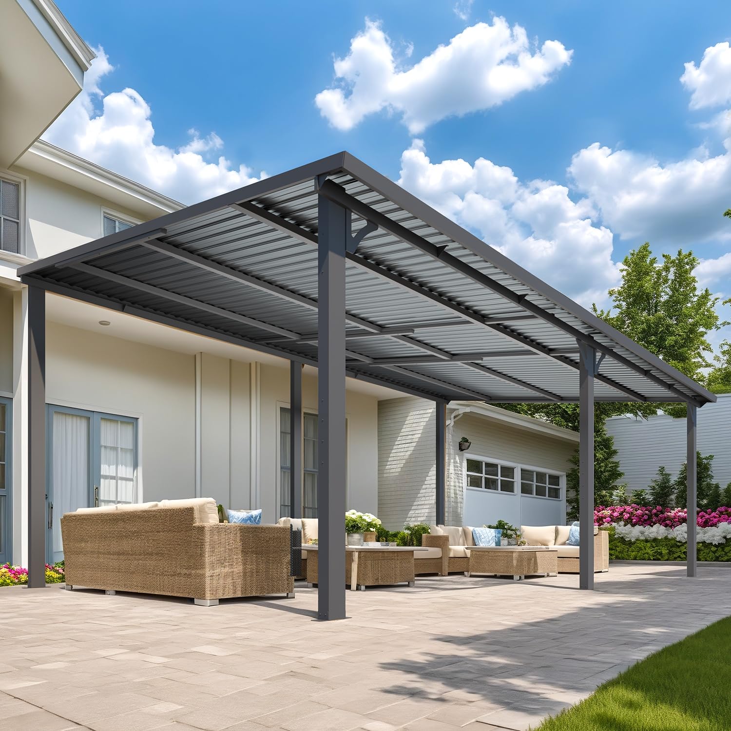 NetSo Hardtop Gazebo 20'x12' Metal Pergola - Durable Outdoor Shelter for Relaxation