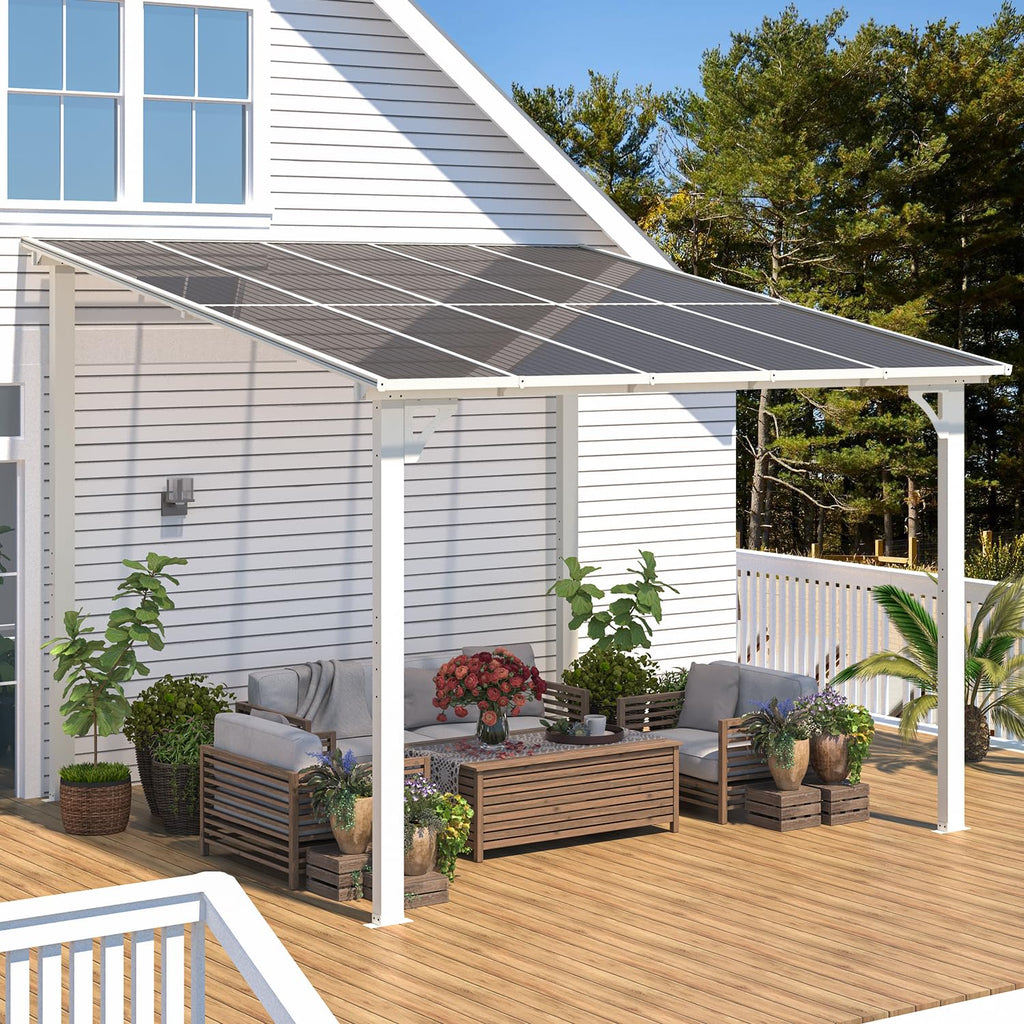 NetSo Wall Mounted Gazebo 10x10 White - Stylish Outdoor Shade Solution