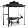 AECOJOY Grill Gazebo 8’x 5’ Outdoor Patio Backyard BBQ Grill Shelter, Black